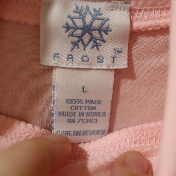 Frost Light Baby Pink Long Sleeve Turtleneck Top LG - Picture 8 of 10